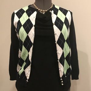 J Crew argyle cardigan